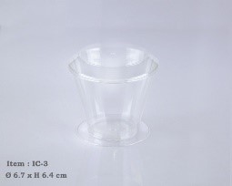 Chear Plastic ice- Cream/ Mousse Cups With Lid-cum-Base O6.7*H6.4 cm