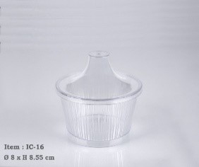 Chear Plastic ice- Cream/ Mousse Cups With Lid-cum-Base O8*H8.55 cm